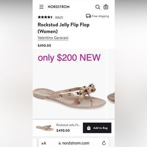 Valentino. NEW Rockstud Jelly Flip Flop sandals. Retail  $490